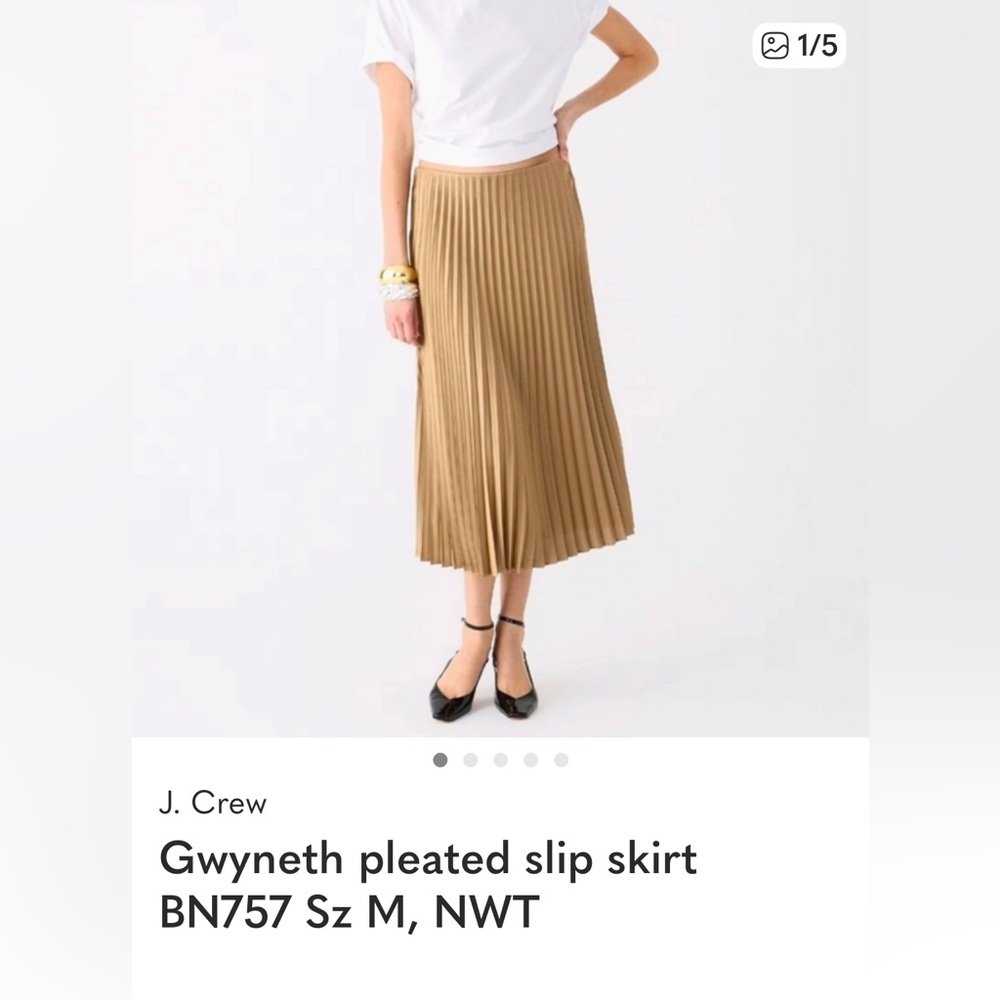 J Crew Gwyneth Pleated Midi Skirt